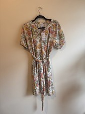 Raga Women's Floral Belted Button Puff Sleeve Romper Size S
