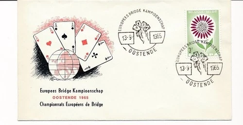D82167 Playing Cards - European Bridge Championship FDC Belgium Oostende 1965