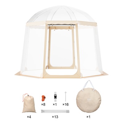 VEVOR Pop-Up-Pavillon Camping Kuppel Bubble Zelt 4-8 Personen 3x2,8x2,1m