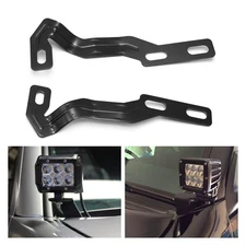 2X Engine Hood Hinge Ditch LED Light Mounting Brackets for Toyota Tacoma 2016-21