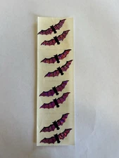 Hambly Vintage FULL Strip Prismatic Halloween Purple Black Bat Stickers