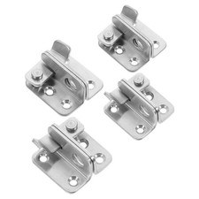 4Pcs Reusable Stainless Steel Pet Cage Door Latches with Padlock Hole Silver