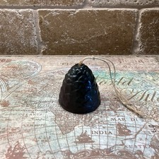 Mid-Century Cow Bell Tribal Pinecone Shape Rustic Vintage Iron with Clapper