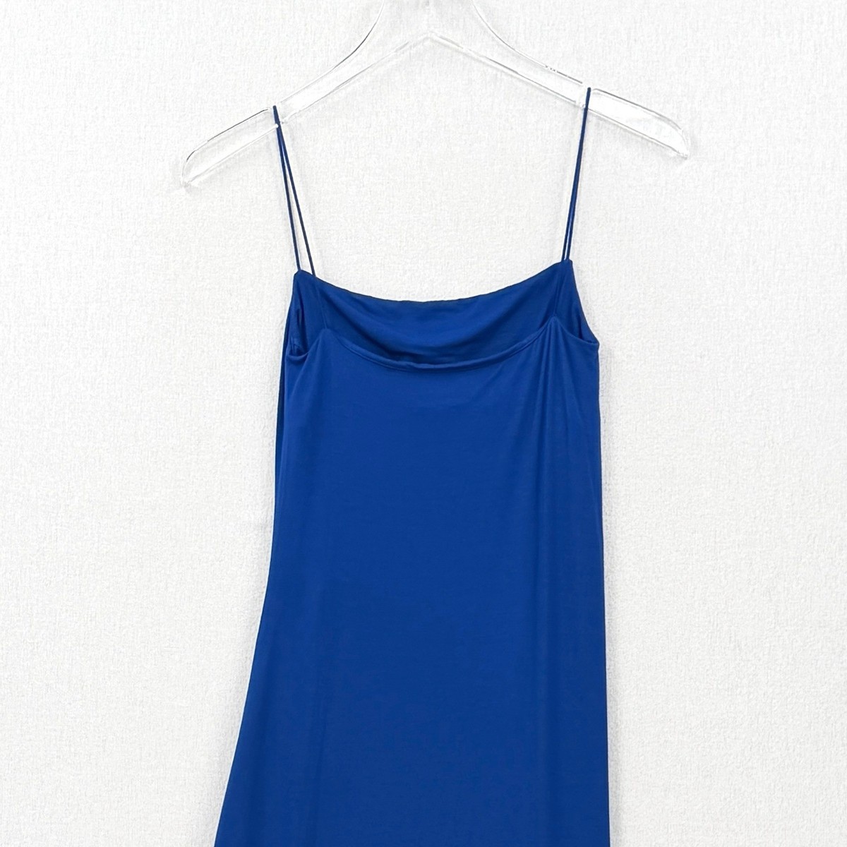 ENZA COSTA Jersey Midi Slip Dress Women XS Royal Blue Spaghetti Strap  Luxury NEW | eBay