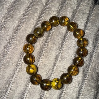 Vtg Baltic Amber Bracelet Round Beads Natural Amber Stretch Bracelet Beautiful