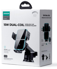 Wireless Car Charger Holder Joyroom Dual-Coil 15W Fast Charging Dashboard Mount