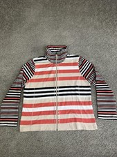 Onque Petite Sweatshirt Womens PXL Multicolor Full Zip Striped Studded