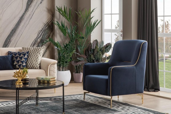 Sessel Einsitzer 1 Sitz Clubsessel Stoff Moderner Stuhl Wohnzimmer MöBel Textil-image