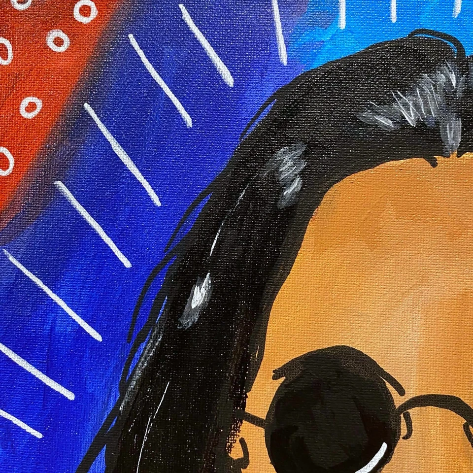 Vibrante pintura de arte pop Ozzy Osbourne original celebridad de metal pesado 12x12 Foto 4 de 4