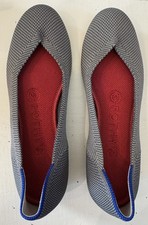 Rothy  s The Flat Slip On Ballet Flat Gray Round Toe shoes size Size 6 Flats 36.5