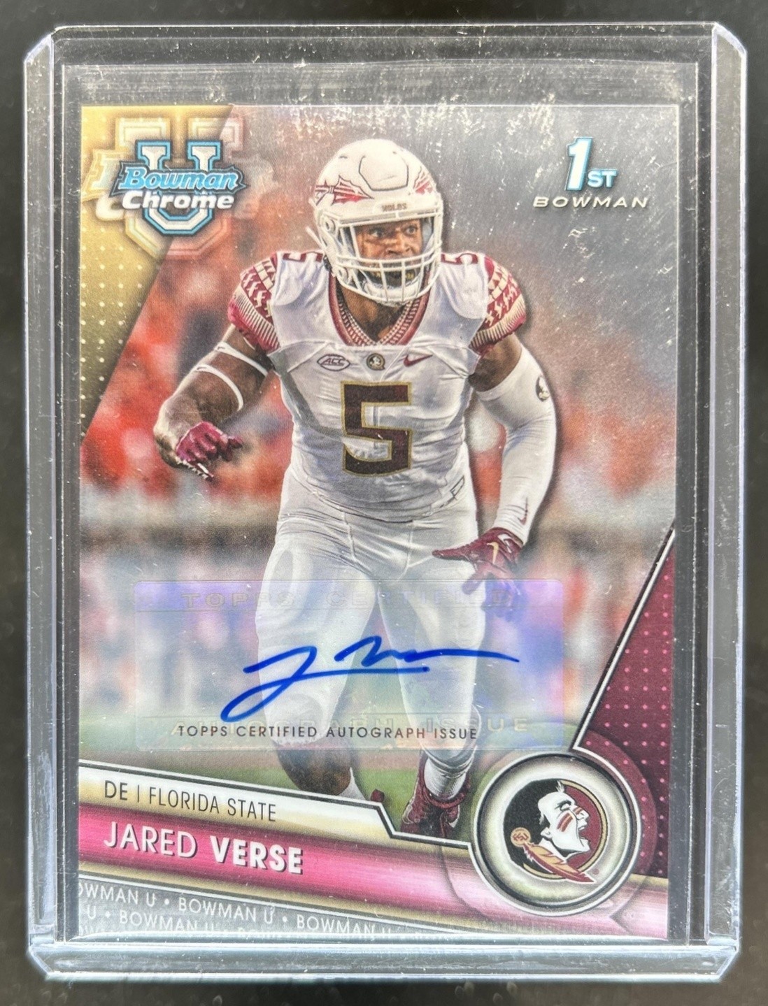 2023 Bowman University Chrome Jared Verse Auto 1st Prospect #60 Seminoles
