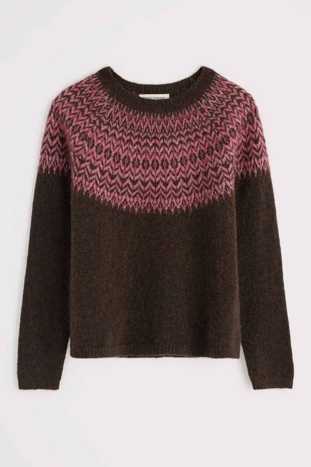 Seasalt Women's Regular Spruce Frost Mohair-Blend Fair Isle Jumper Hellebore Dar - Image 2 of 4