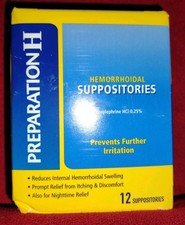 Preparation H Hemorrdoidal SUPPOSITORIES 12 discomfort relief NIB 10/2026