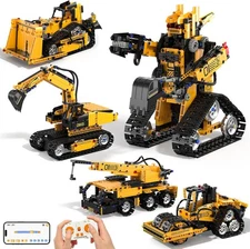 5 in 1 STEM Robot Building Kit, 535 Pcs Remote Control Excavator Science Educati