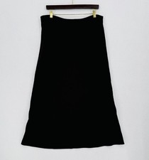Eileen Fisher Brown Wool Stretch Midi Pull On A Line Skirt Sz M