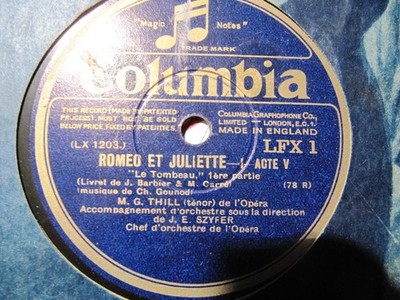 1929 GEORGES THILL GERMAINE FERALDY Paris Romeo & JULIETTE Tomb Scene 2 Recs 78
