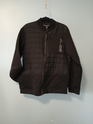 Marc Ecko MENS Zippered Bomber Jacket L Band Collar Urban Street Coat Quilted