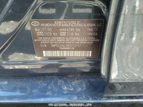 Automatic Transmission 2.4L VIN C 8th Digit Fits 11-13 SONATA 526328 - Picture 9 of 12