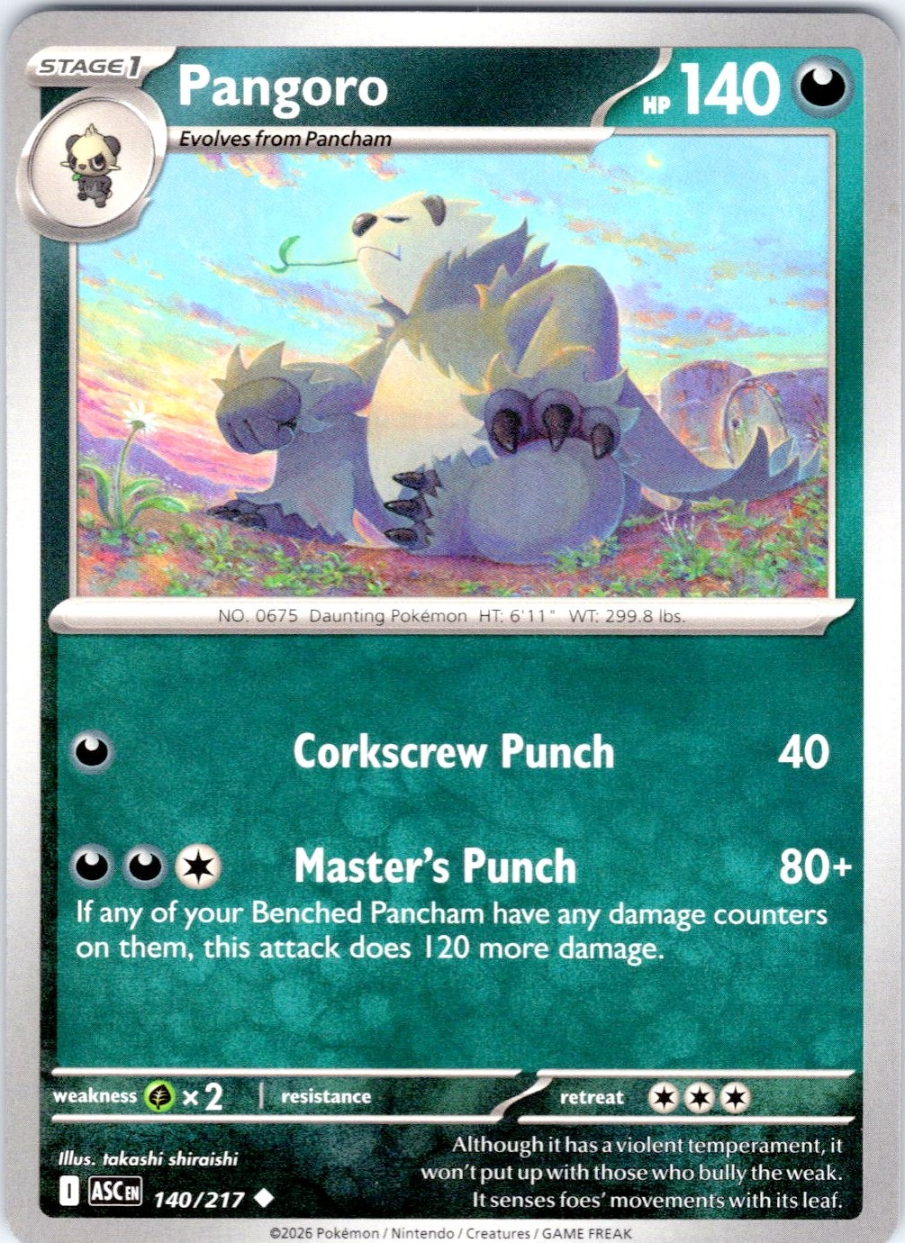 Pangoro Uncommon ME: Ascended Heroes 140/217 takashi shiraishi