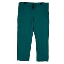 Cherokee Workwear Pants Mens Medium Green Scrub Cargo Drawstring Waist Pockets