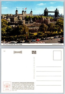 Tower of London & Tower Bridge Postcard John Hinde Kardorama Vintage London