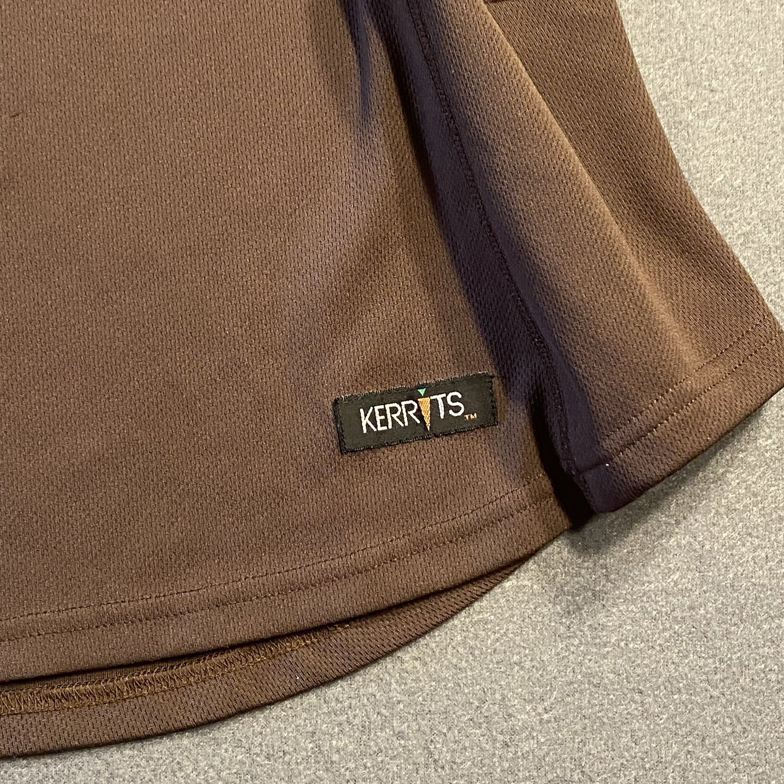 Kerrits Tank Top Womens ?M? Brown Quarter Zip Sleeveless Shirt Tiny Snag See Pic