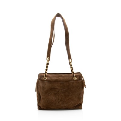 Chanel Vintage Suede Timeless Chain Tote
