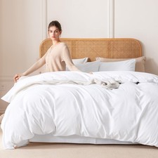 Ventidora 3 Piece Duvet Cover Set Cal King Size,100 Organic Washed Cotton Li...