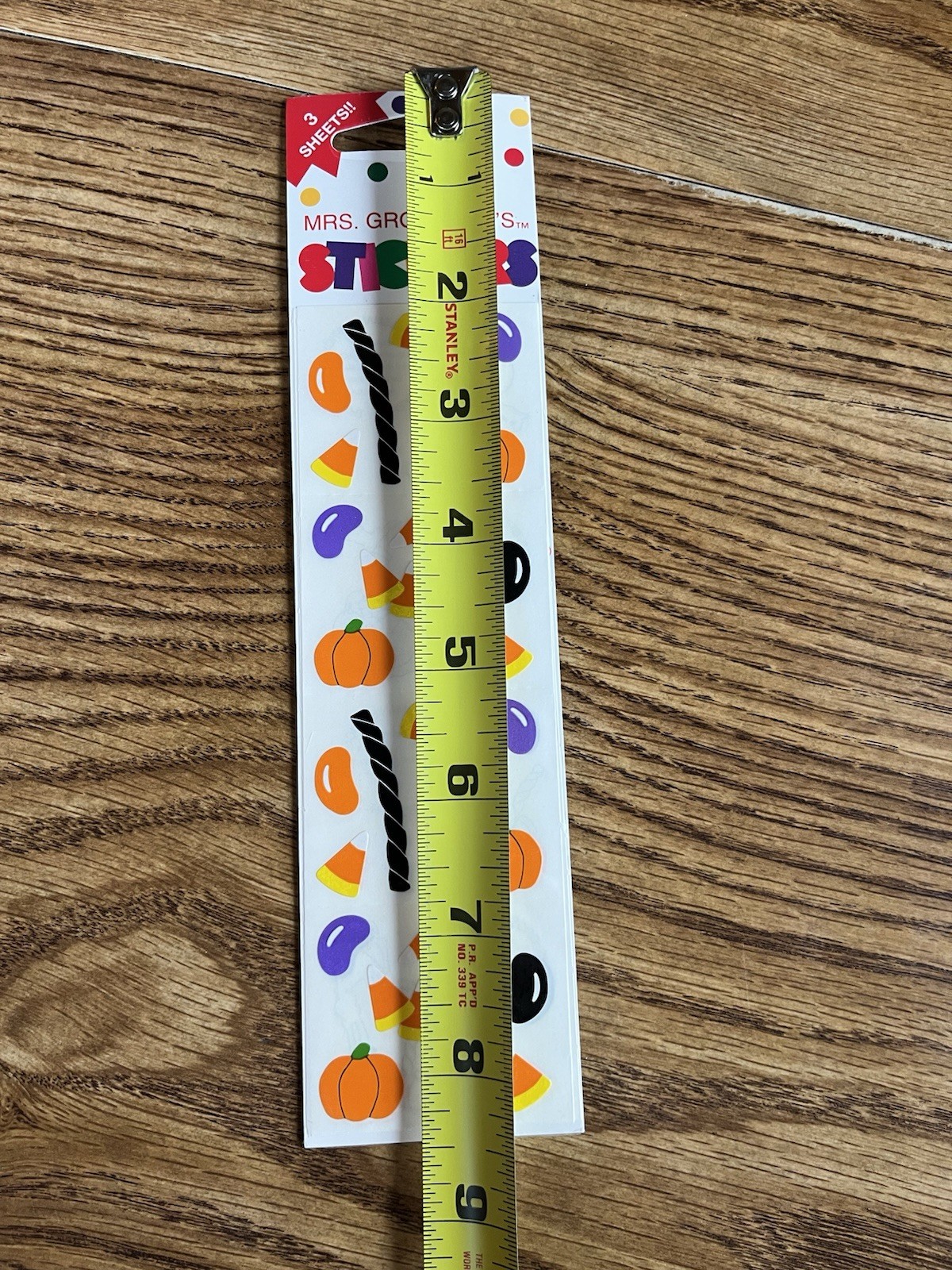 Vtg Mrs Grossmans Halloween Candy Corn Pumpkin Strip Stickers 3 Sheets NOS