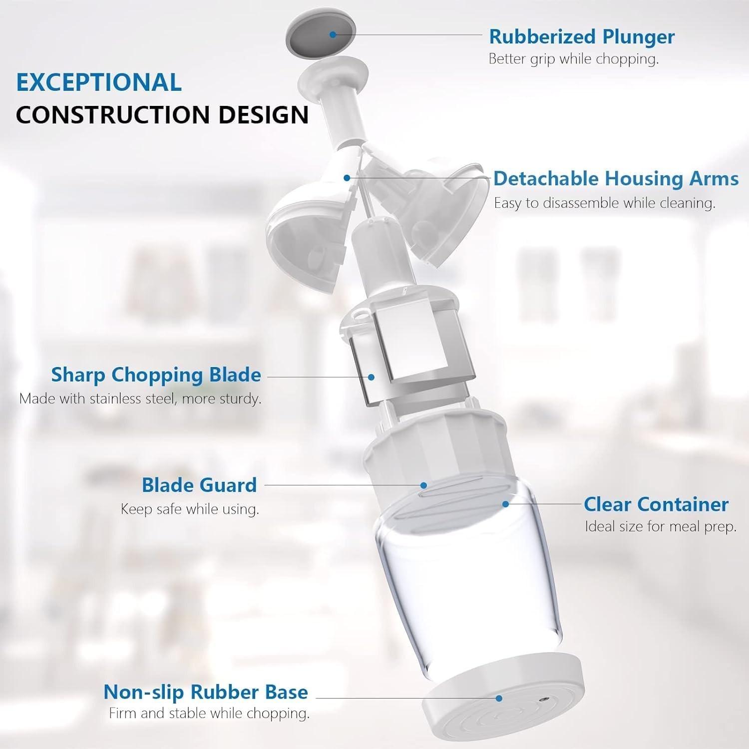 Pampered Chef Push Function Food Chopper #2585 - White- FREE SHIPPING