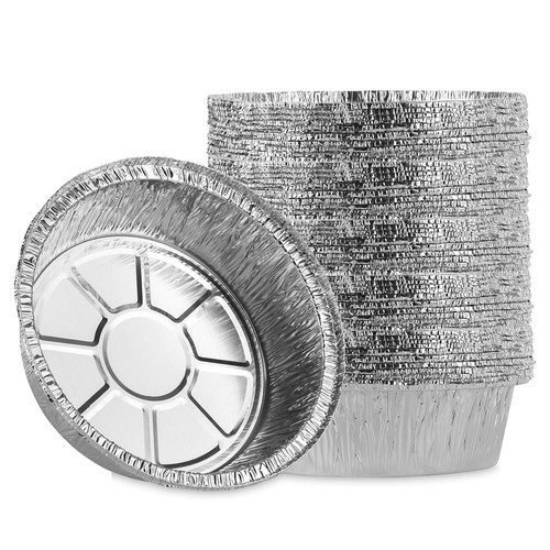 6'' Inch Round Tin Foil Cake Pans Disposable Aluminum, Freezer & Oven Safe - ...
