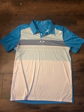 Oakley Mens Regular Fit Performance Golf Polo Casual Multicolor Shirt Medium