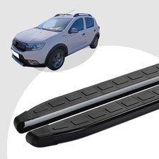 Trittbretter passend für Dacia Stepway ab 10/2012 (Model: DOLU, Farbe: Schwarz) 