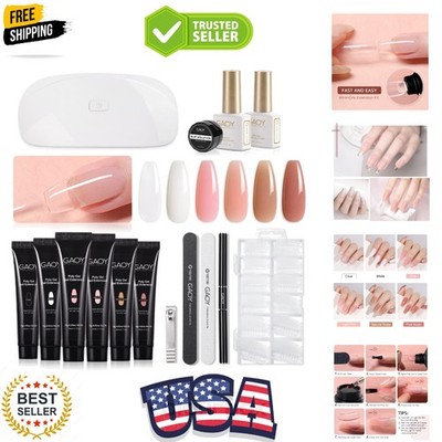 Poly Gel Nail Kit with U V Light Starter Kit, 6 Pcs Builder Gel Extension Kit...