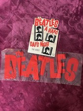 Rare/Vintage Beatles A Hard Day's Night VHS promotion stand & window cling. 1984