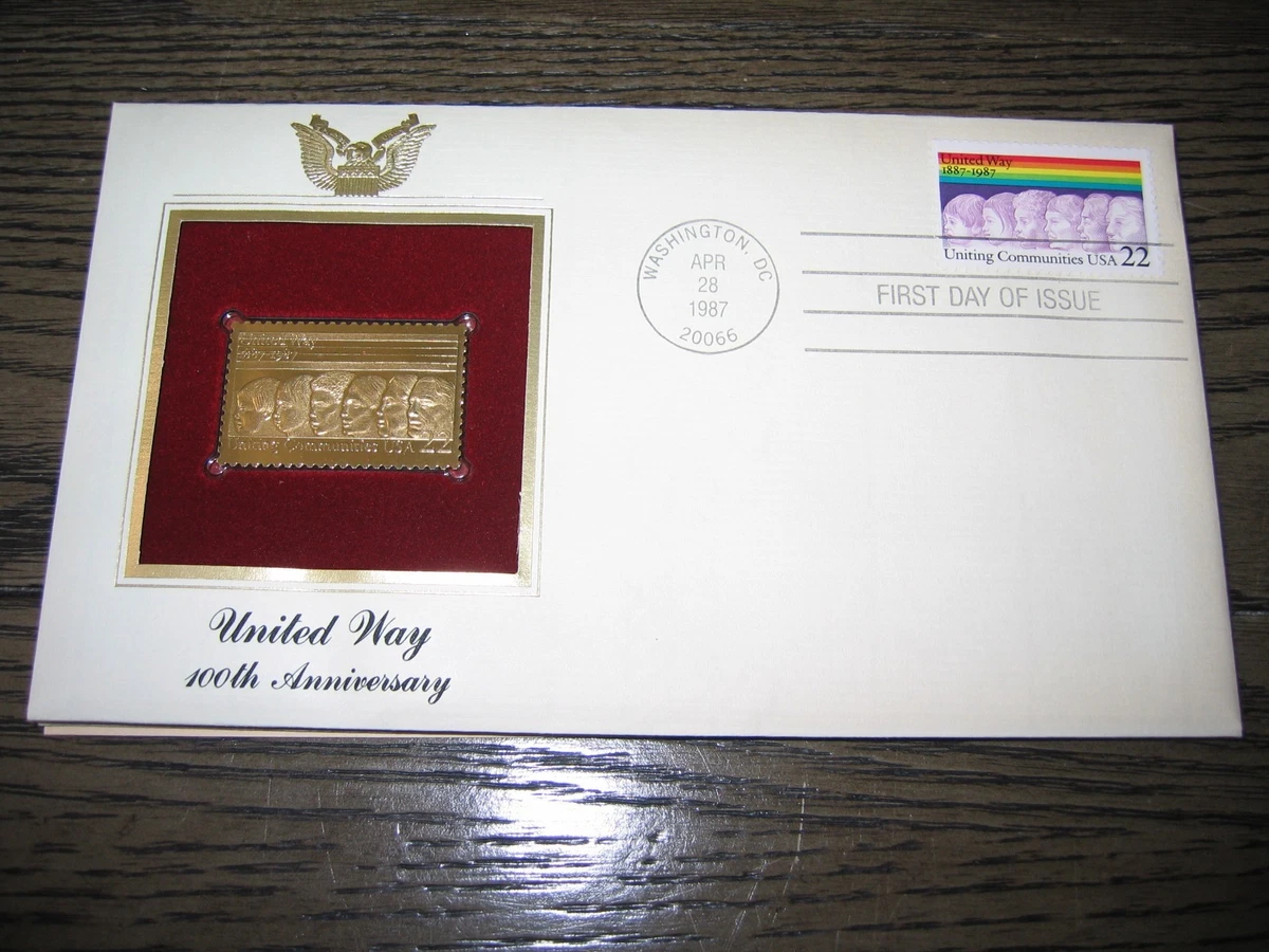 22k Gold Replica Stamps In Us First Day Covers (1981-1990) for  display picture 1
