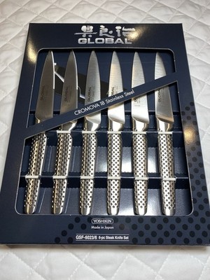 Global GSF-6023/6 6 Piece Steak Knife Set High Carbon Cromova 18 Stainless Steel
