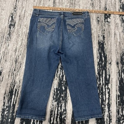 Grace in La Women's Blue Denim Jeans, Boot Cut, Medium Wash Size 3XL