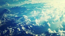 Landscape sky aerial view mountains clouds snowy Custom Gaming Mat Desk