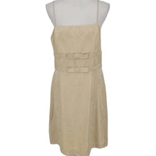 ANN TAYLOR Gold Champagne Sleeveless Cocktail Dress Holiday Party Size 10 NWOT