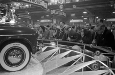 The Rootes group stand with the then new Hillman Husky Car Old Photo