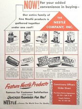 Nestlé Foods Nescafé Nestea Quik Bouillon Chocolate Army Vintage Print Ad 1953