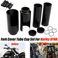 6x Motorcycle Front Fork Cover Set Alloy For Harley Dyna FX Wide Glide 2006-2017