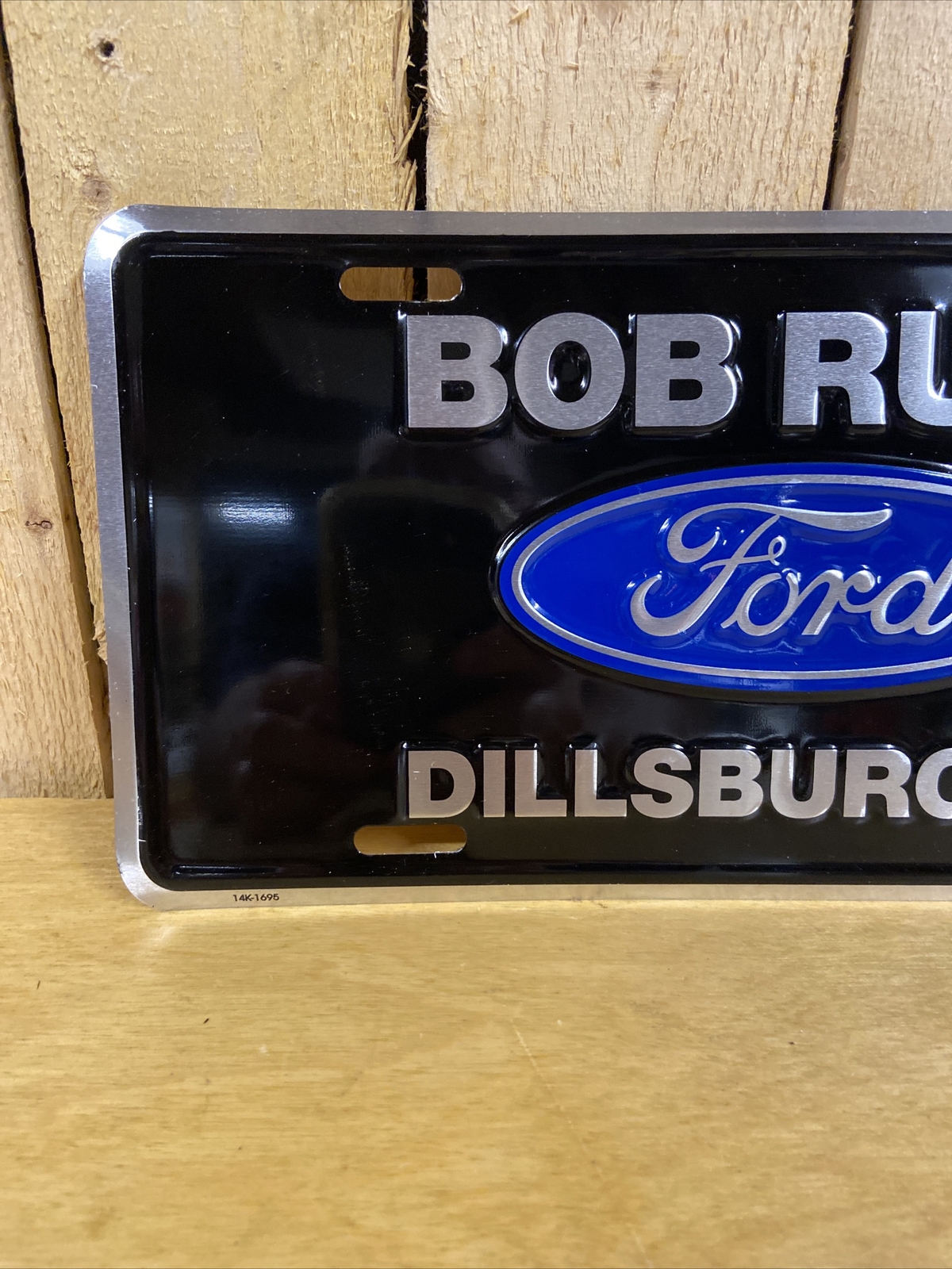 Bob Ruth Dillsburg PA Ford Dealership Embossed Metal Dealer License