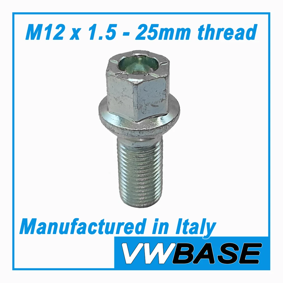 for Skoda Favorit Wheel Nuts Bolts 17mm M12 x 1.5 25mm Thread Radius Stud x 16 - Image 2 of 4