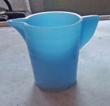 Akro Agate Stack disk blue pitcher 2 7/8"