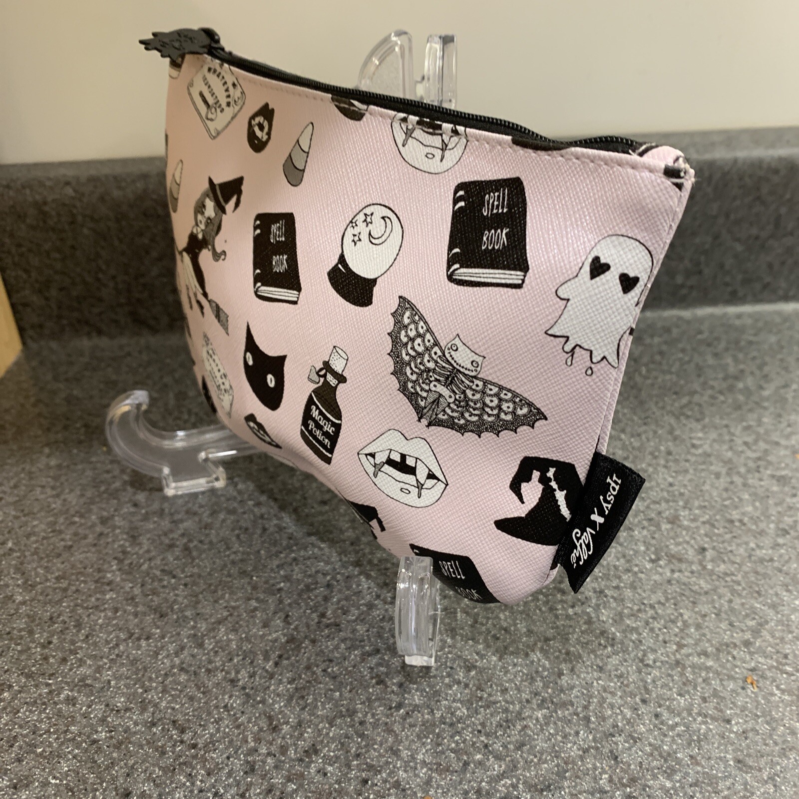 Ipsy X Valfre Black Magic Glam Bag Pink Makeup Cosmetic Witch Goth