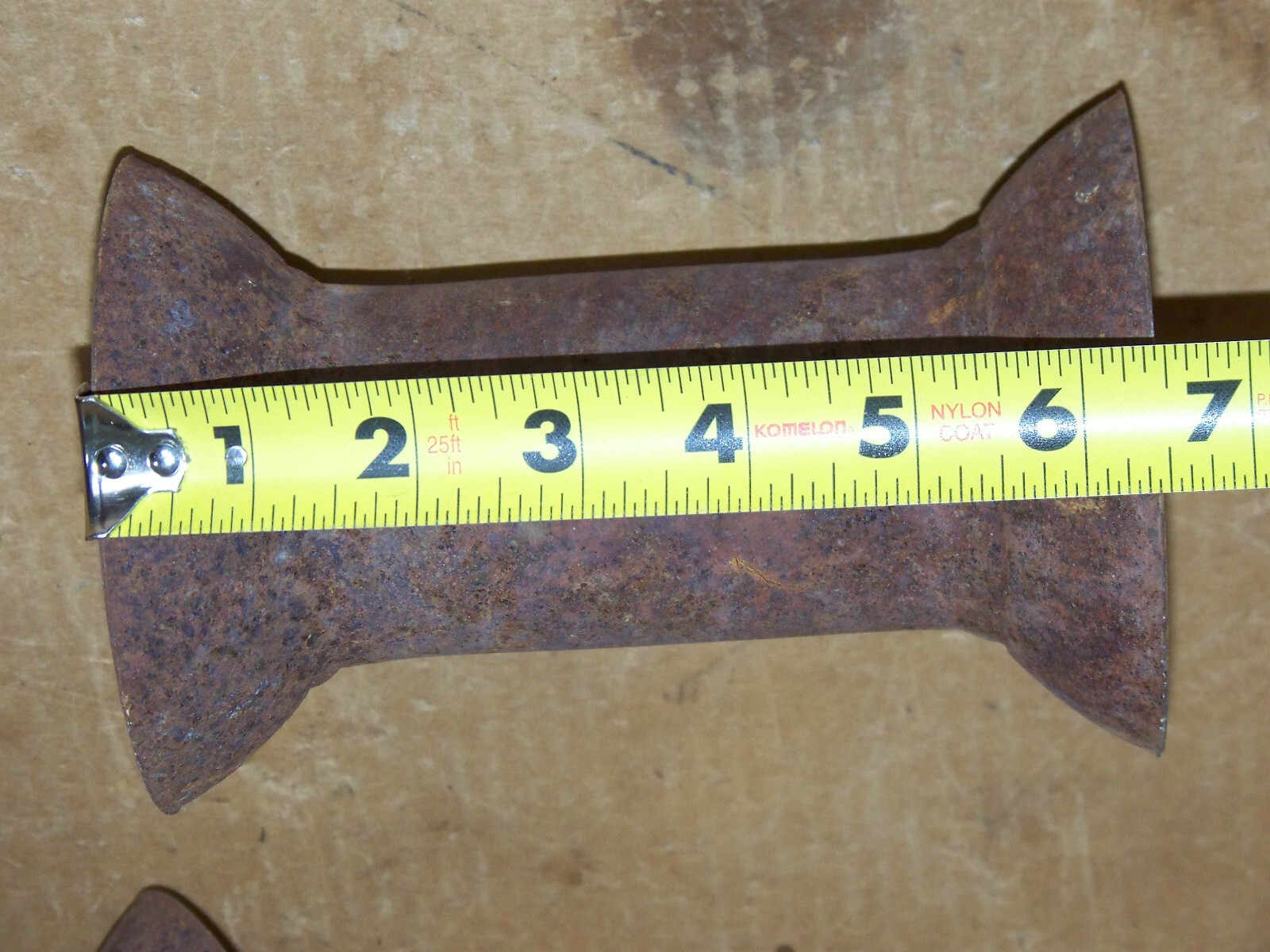 3 Industrial Steel Disk Harrow Spool Spacers Steampunk 61/2" rusty