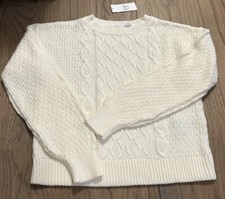 GAP Kids Girls Cable Knit Beautiful 100 Cotton Sweater Ivory Sz: M 8 NWT