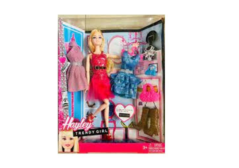 Hayley Trendy Fashion Doll Set With Dresses Toy Pretend Play Kids Girls